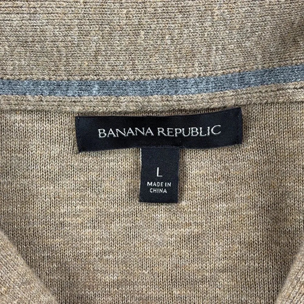 Banana Republic Safari Shawl Collar Sweater in Brown Men Large Long Sleeve